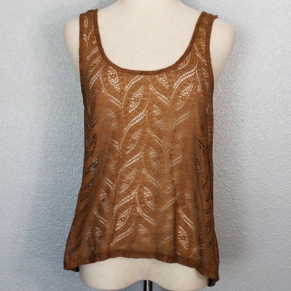 Nordstrom Tan Lace Tank Top Size Medium By Chloe K